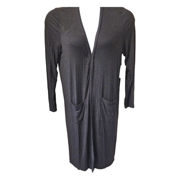 TORRID SOFTβBLACK SLUB LONG Cardigan Size 0=L 12 - Picture 2 of 16